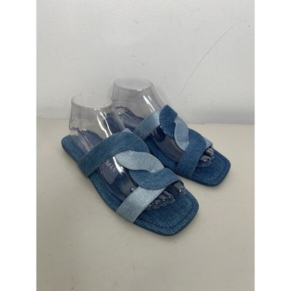 NEW Stuart Weitzman Ibiza Slide Sandal Denim Blue Women’s Size 8 - Picture 1 of 8